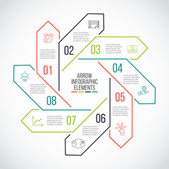 Thin line flat element for infographic.