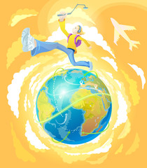 Guy - active traveler, travel around the world.