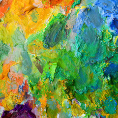 Mixed colorful of oil color paint