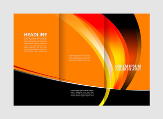 Fototapeta premium brochure design template abstract waves curves set 