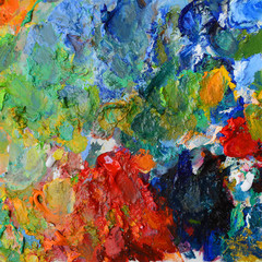Mixed colorful of oil color paint
