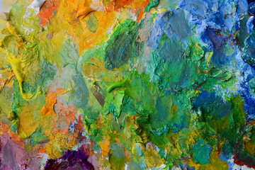 Mixed colorful of oil color paint