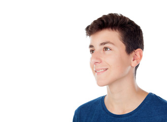 Brown young caucasian boy