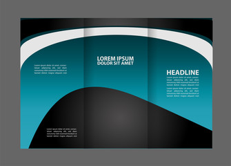 Vector empty tri-fold brochure print template design, trifold booklet or flyer
