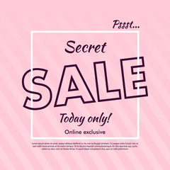 Secret Sale offer poster banner vector illustration.