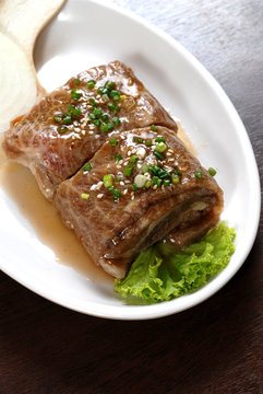 Sliced beef Korean BBQ menu