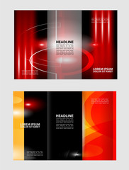 Tri fold pizza store brochure template design vector illustration
