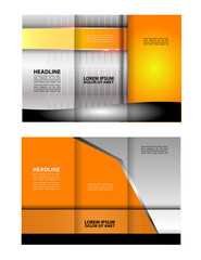 Vector empty tri-fold brochure print template design, trifold booklet or flyer
