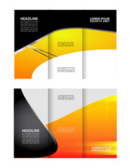 Brochure mock up design template for business, education, advertisement. Trifold booklet editable printable vector illustration. Red color.
