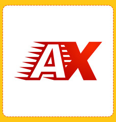 AX Two letter composition for initial, logo or signature