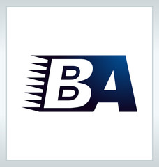 BA Two letter composition for initial, logo or signature