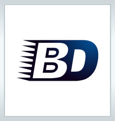 BD Two letter composition for initial, logo or signature