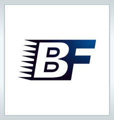 BF Two letter composition for initial, logo or signature