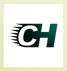 CH Two letter composition for initial, logo or signature