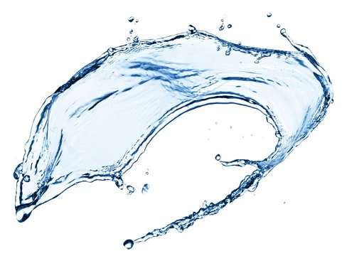 Clean water splash. Isolated on the white.