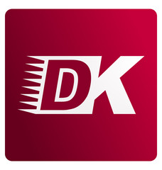 DK Two letter composition for initial, logo or signature