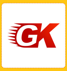 GK Two letter composition for initial, logo or signature