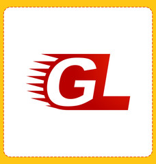 GL Two letter composition for initial, logo or signature