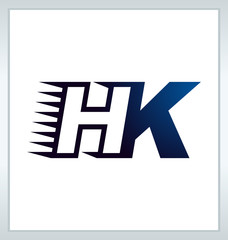 HK Two letter composition for initial, logo or signature