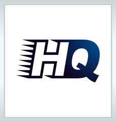 HQ Two letter composition for initial, logo or signature