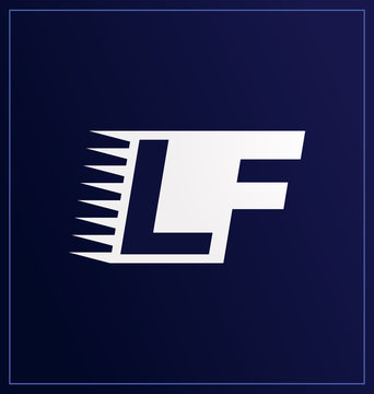 LF Two letter composition for initial, logo or signature
