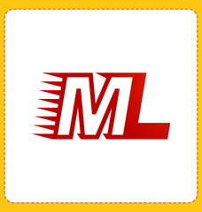 ML Two letter composition for initial, logo or signature