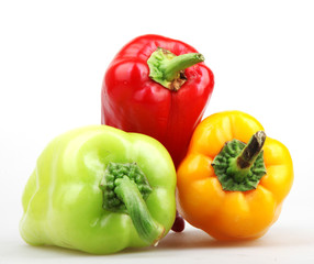 Peppers isolated on white background.