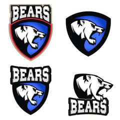 Naklejka premium Ilustracja białego niedźwiedzia. Wściekłe niedźwiedzie, symbol klubu sportowego lub drużyny.