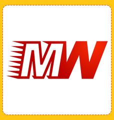 MW Two letter composition for initial, logo or signature