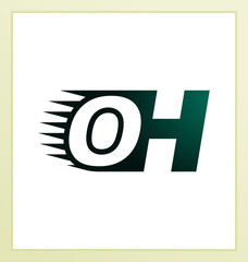 OH Two letter composition for initial, logo or signature