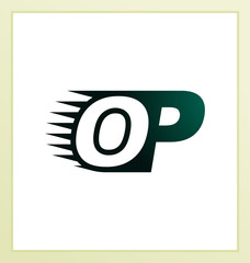 OP Two letter composition for initial, logo or signature