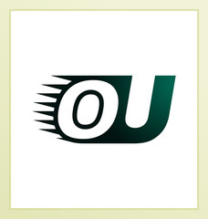 OU Two letter composition for initial, logo or signature