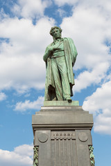 Fototapeta premium Monument to the famous Russian poet Alexander Pushkin from 1880 , Moscow, Russia