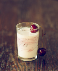 homemade yogurt with cherries and blackberries