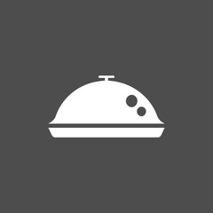 Obraz premium icono de una bandeja de comida sobre fondo negro