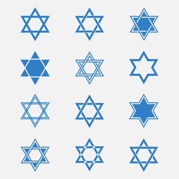 Star of David vector set 