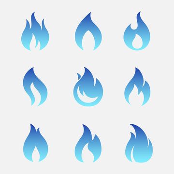 Gas flames vector icons