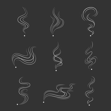 Smoke lines vector set