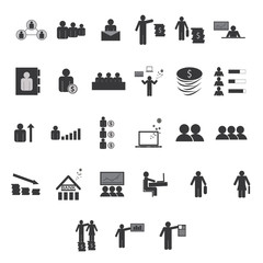 Set of web icons for business, finance and communication.Business set Icon and Vector.