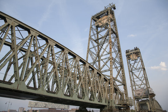 De Hef Vertical Lift Bridge by Joosting, Rotterdam, Holland