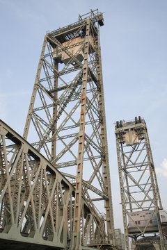 De Hef Vertical Lift Bridge by Joosting, Rotterdam, Holland
