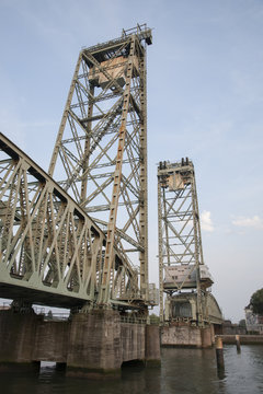 De Hef Vertical Lift Bridge by Joosting, Rotterdam, Holland