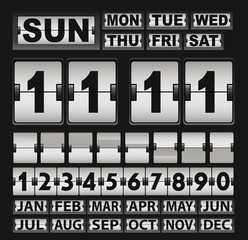 Retro flip down clock and calendar