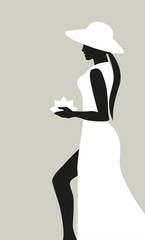 Silhouette of woman.
