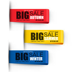 Collection paper sale banner vector