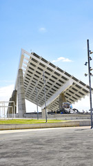 Fototapeta na wymiar Panel solar en el Port Forum, Barcelona