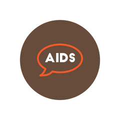 Vector icon  on  circle various symptoms of AIDS on the human