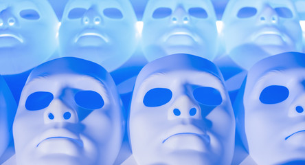 Unhappy theatre masks