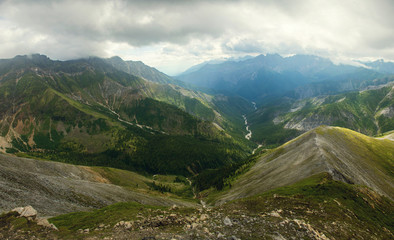 panorama view of the green mountains