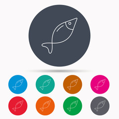 Fish icon. Fishing sign.